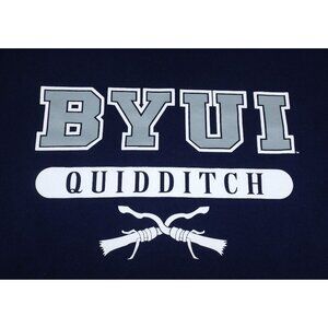 Jerzees BYUI QUIDDITCH Blue Harry Potter School T-Shirt Unisex Adult L  JH929
